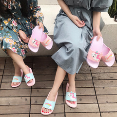 Children's parent-child slippers, summer cartoon cute slippers for men and women, indoor and outdoor wear, PVC plastic shoelaces