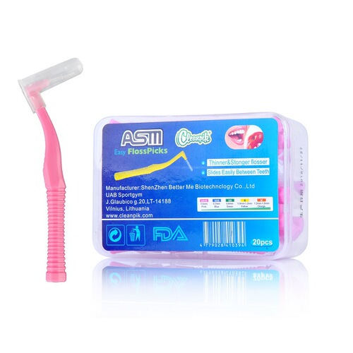 Cleanpik Interdental Brush L-shaped Interdental Brush Teeth Gap Brush 7-shaped Orthodontic Toothbrush Retainer Gap Brush 20 Pieces