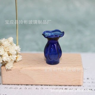 1：6分 娃娃屋场景装饰家具食玩微缩玻璃花瓶插花拍摄道具DIY配件