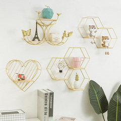 Nordic Creative Wall Mount Shelf without Screwing Room Bedroom Wall Decor Shelf Living Room Storage Shelf Multi-Level Rack