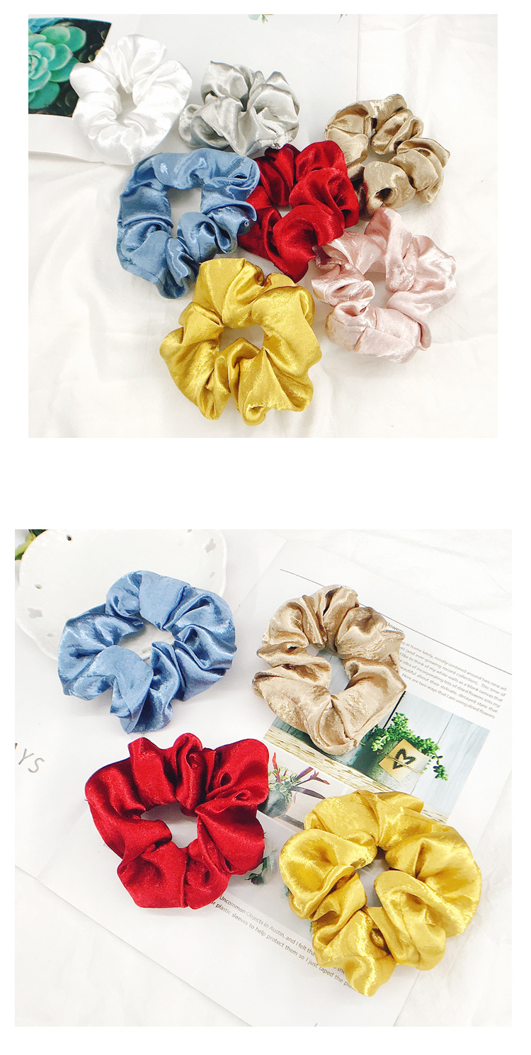 New Satin Hair Ring Fairy Solid Color Headline Hair Accessories Female Retro Wild Hair Ring Wholesale display picture 2