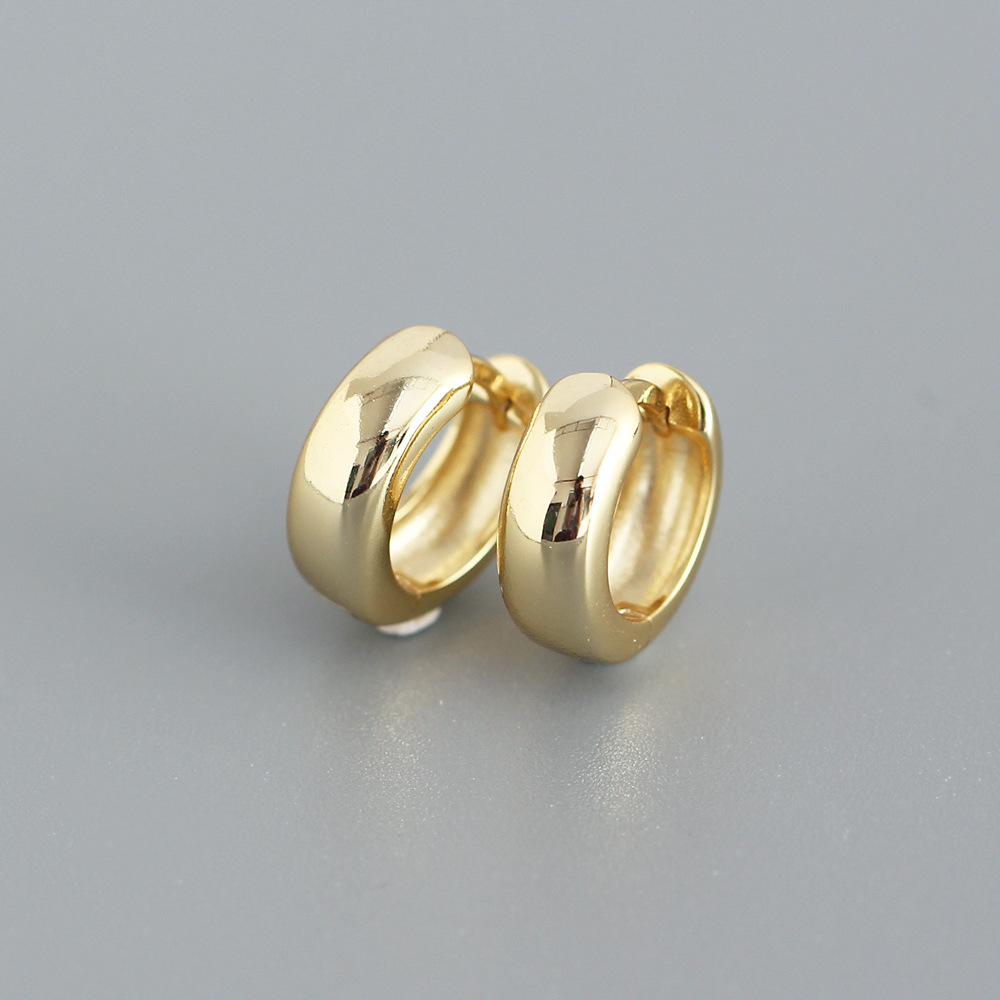 Mode Rond Argent Sterling Polissage Métal Des Boucles D'oreilles 1 Paire display picture 4