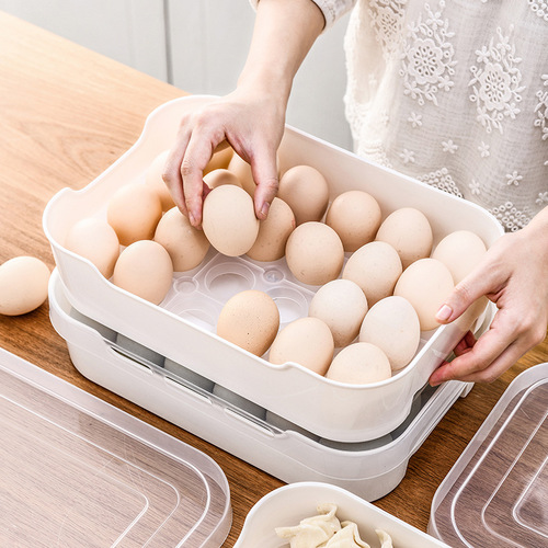 Wholesale breathable egg carton and dumpling storage box, dustproof refrigerator and freezer dumpling box, multi-layer egg tray and preservation