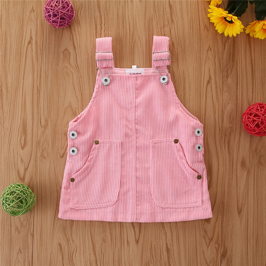 2020 Girls Summer thin versatile corduroy strap dress ins children's clothing simple wind belt skirt