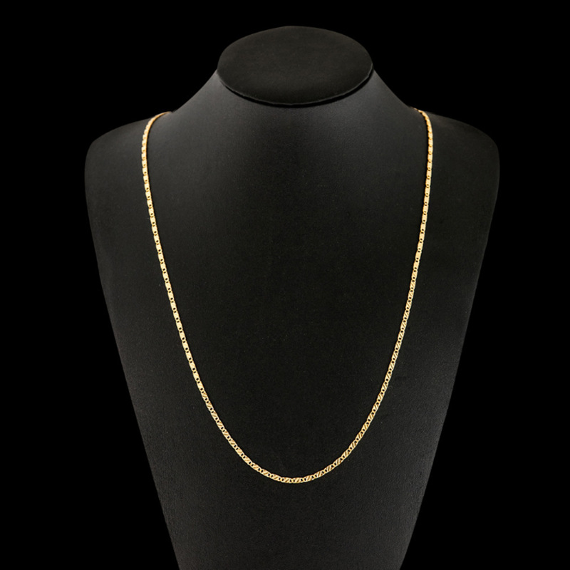 Grobteilige Halskette mit Halskette, einzelne Kette vergoldet 16-30 Zoll Schmuck_voghion.com