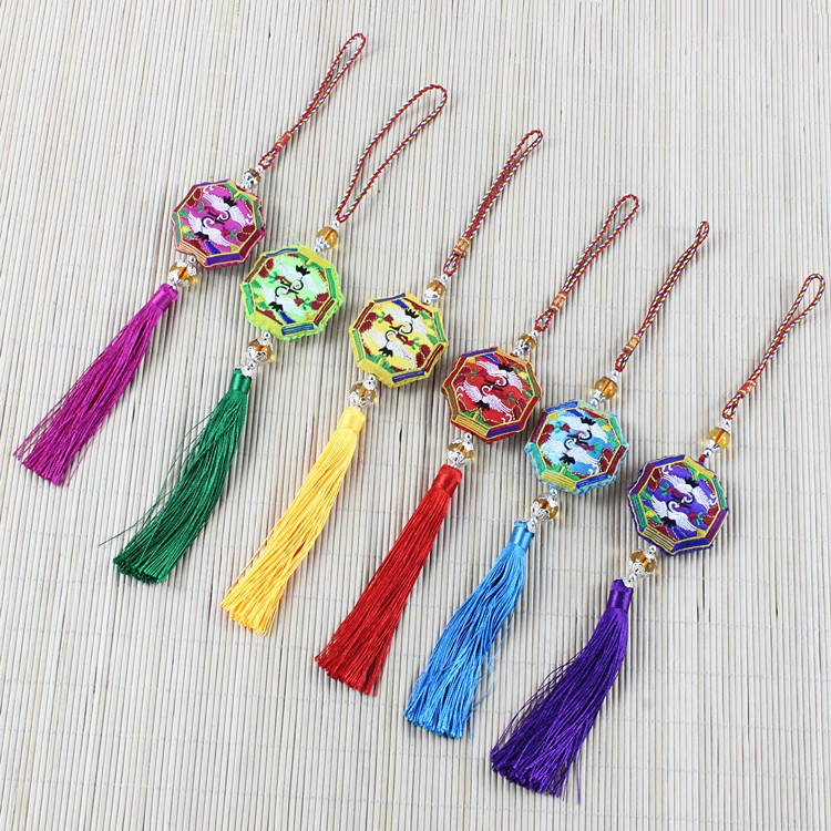 端午节香包香囊荷包挂件财源扣刺绣八卦仙鹤香袋财源包车包包挂饰|ms