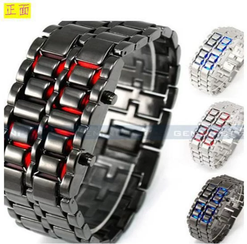 М men's часы, браслет лавы-LED, водонепроницаемые, GMT две зоны, циферблат 26 мм