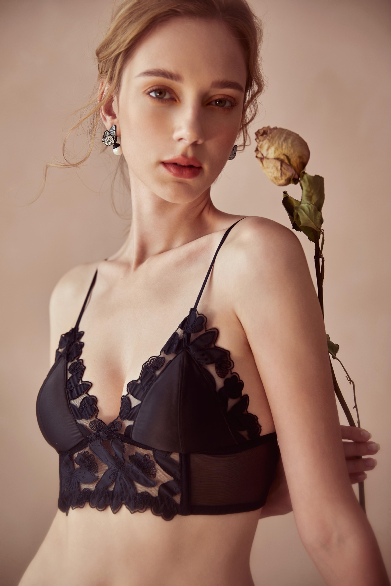 6738 early spring sexy lace black leopard print bra set ultra-thin cup without steel ring lingerie fun_voghion.com