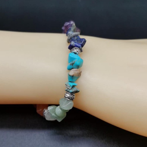 natural stone crystal bracelet bangle bracelet adjustable multicolor debris