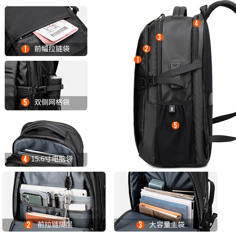 跨境大容量多功能双肩包户外旅行背包商务防盗防水电脑包运动男包