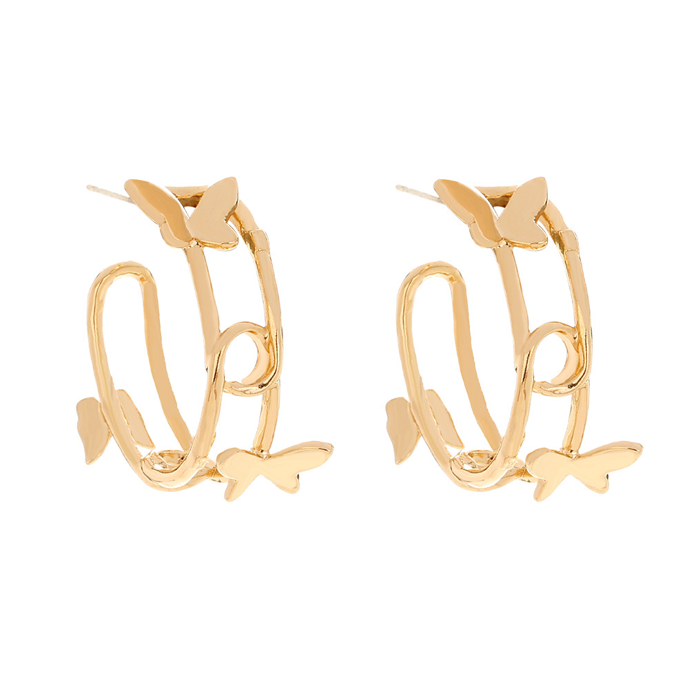 Fashion Double C Butterfly Earrings display picture 1