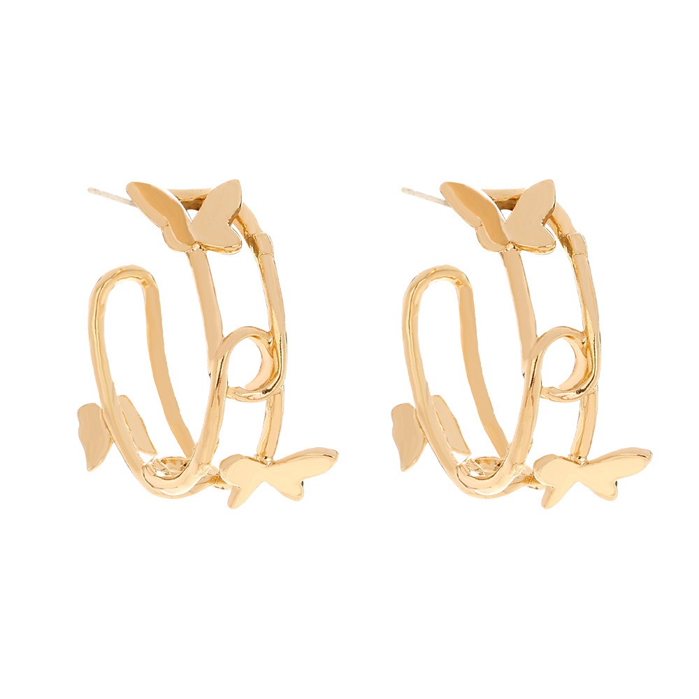 Boucles D&#39;oreilles Mode Papillon Double C display picture 1