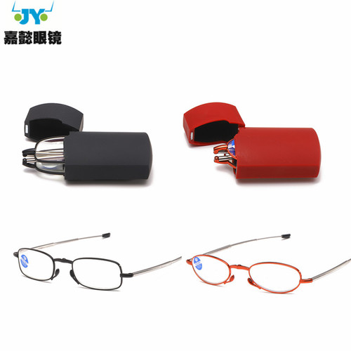 Dropshipping cross-border hot style exquisite reading glasses, compact lighter box, anti-blue light antenna, folding reading glasses