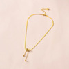 Fashionable gold-plated necklace stainless steel, chain, European style, simple and elegant design, golden color