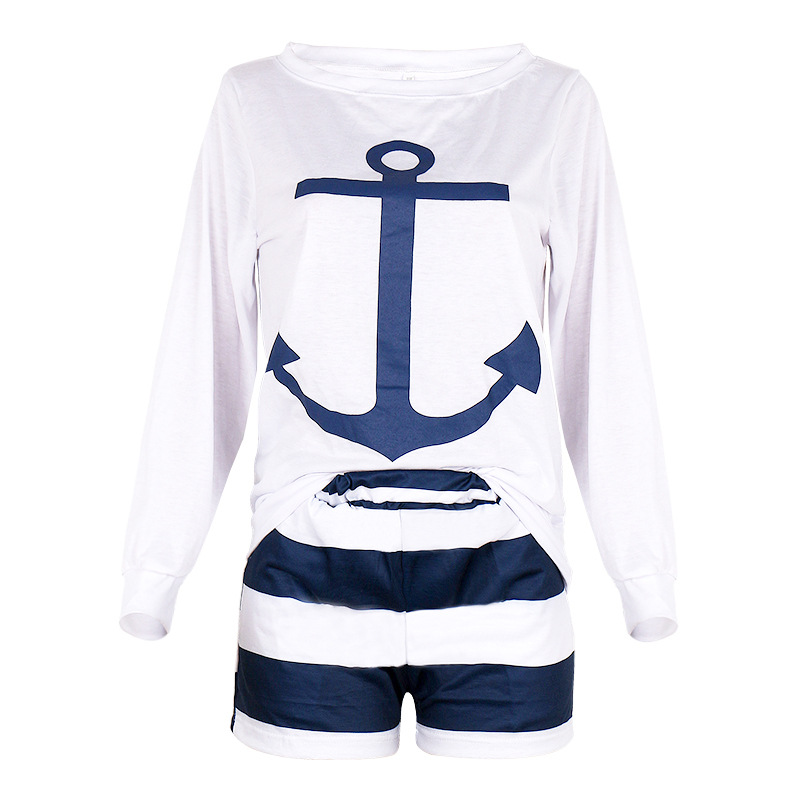 hot style women's summer loose printing home wear casual suit NSKX6066