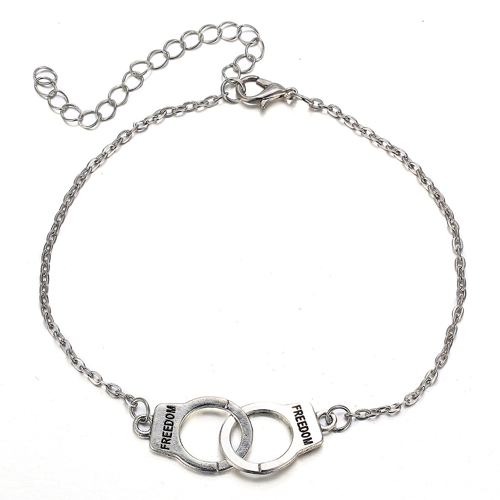 New Handcuffs Anklet Retro Simple Alloy Adjustable Anklet display picture 2