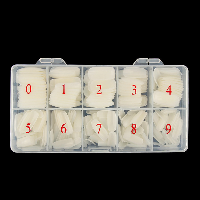 现货美甲500片盒装甲片 全贴甲片 指甲贴片法式假指甲片自然透明