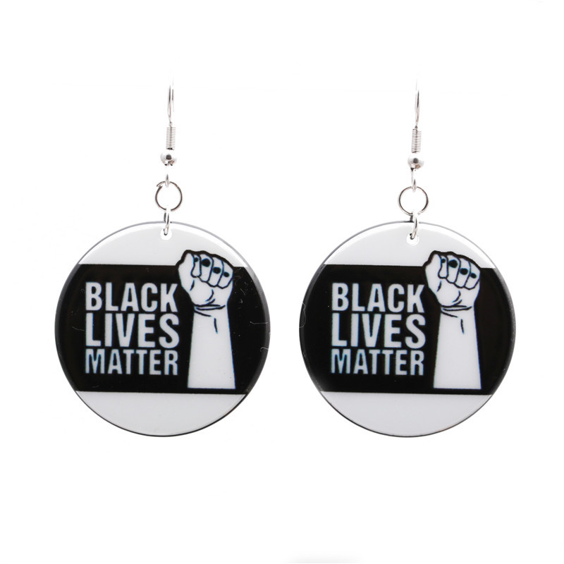 Acrylic Black Lives Matter I Can't Breathe Earrings display picture 5