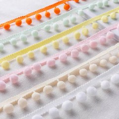 跨境品質35色1.2cm毛球花邊 絨球花邊 小球花邊輔料 大貨從優