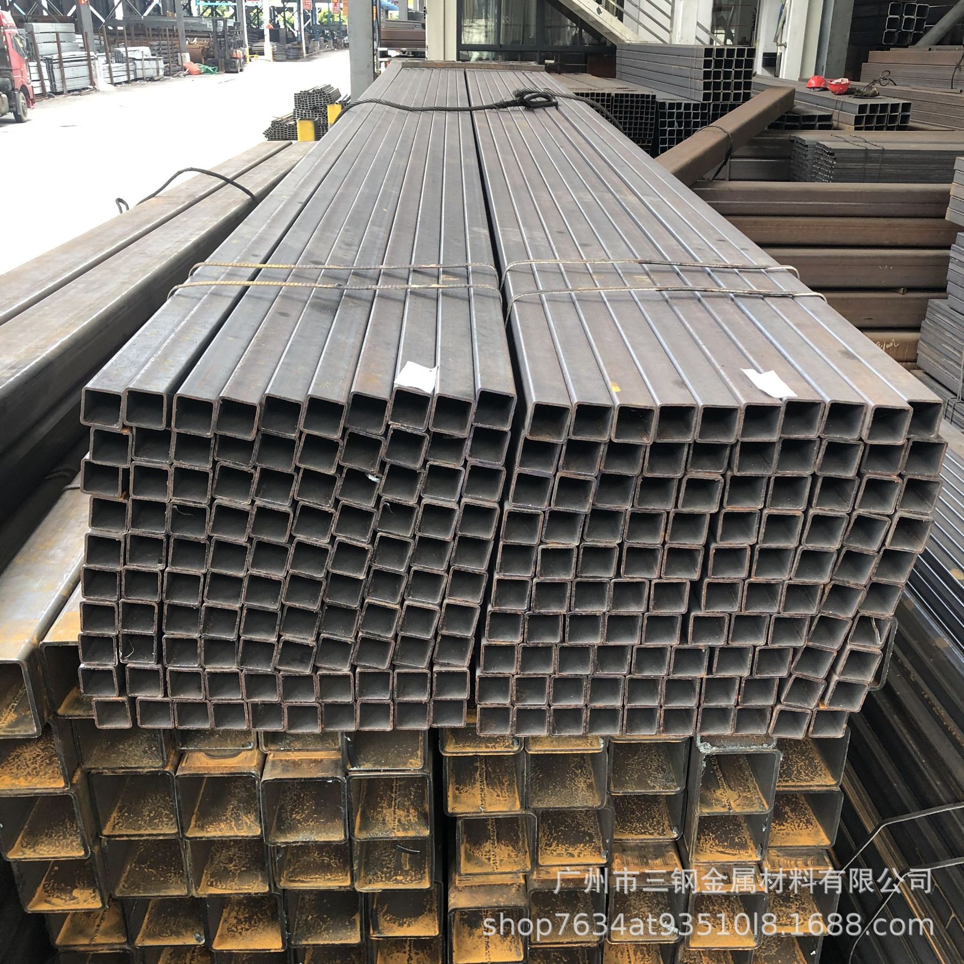 广州方管Q235B热轧方通50*50小方管黑材方钢管幕墙支架用碳钢方管|ms