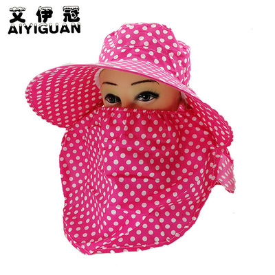wholesale new pattern Use Visor Sunscreen shawl hat Retaining neck cap ultraviolet-proof Direct selling