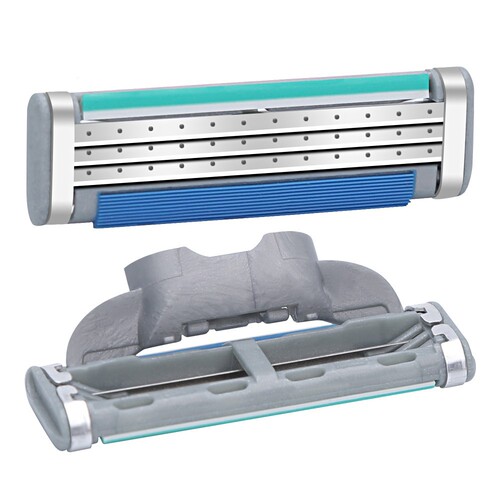 Wholesale Razor Blades Gillette Three-Layer Manual Shaving Razor Blade Head 4-Piece Mustache Knife