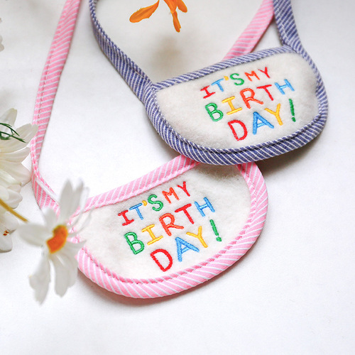 Dog and cat saliva scarf, birthday bib, pet scarf, puppy cat scarf, embroidered triangle scarf, small dog neck cover