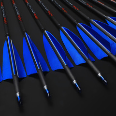 ACC紅標5寸盾形真羽純碳箭 複合反曲弓真羽箭支射箭器材廠家直銷