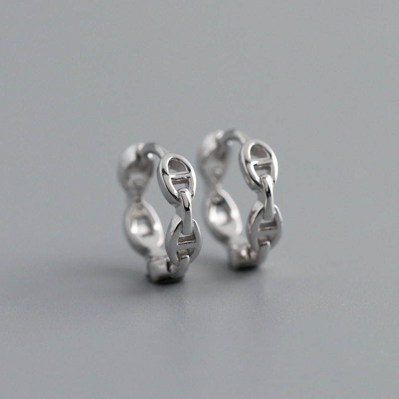 Mode Géométrique Argent Sterling Placage Des Boucles D'oreilles 1 Paire display picture 7