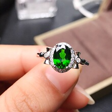 �¿�����Ůʿ��ָ ��Ȼ͸�xʯ6*8mm925�y�Ƕ�دB��� ����L