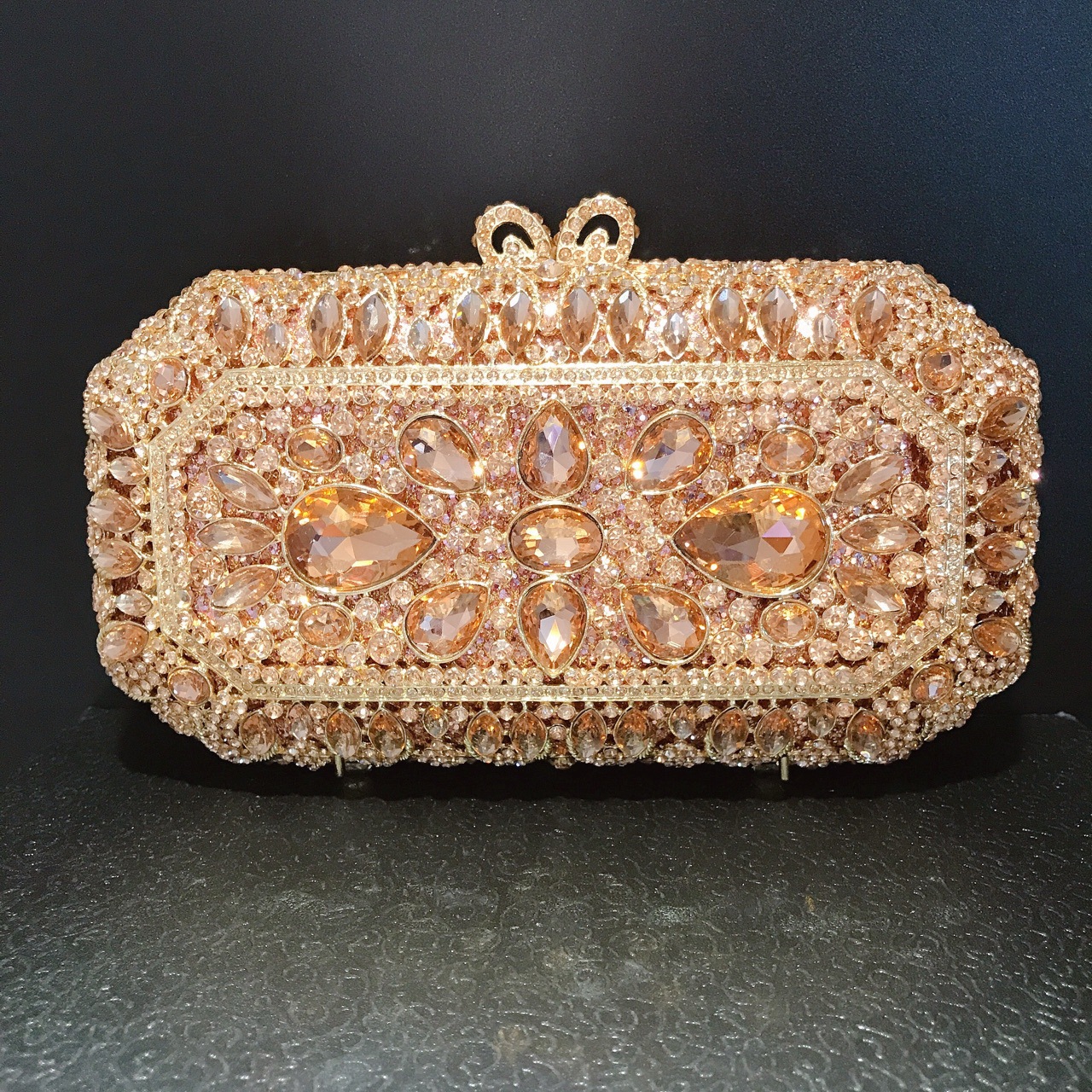 Túi clutch dạ tiệc hình vuông đính đá rhinestone phong cách Âu Mỹ — Màu Xanh Cỏ chi tiết 20