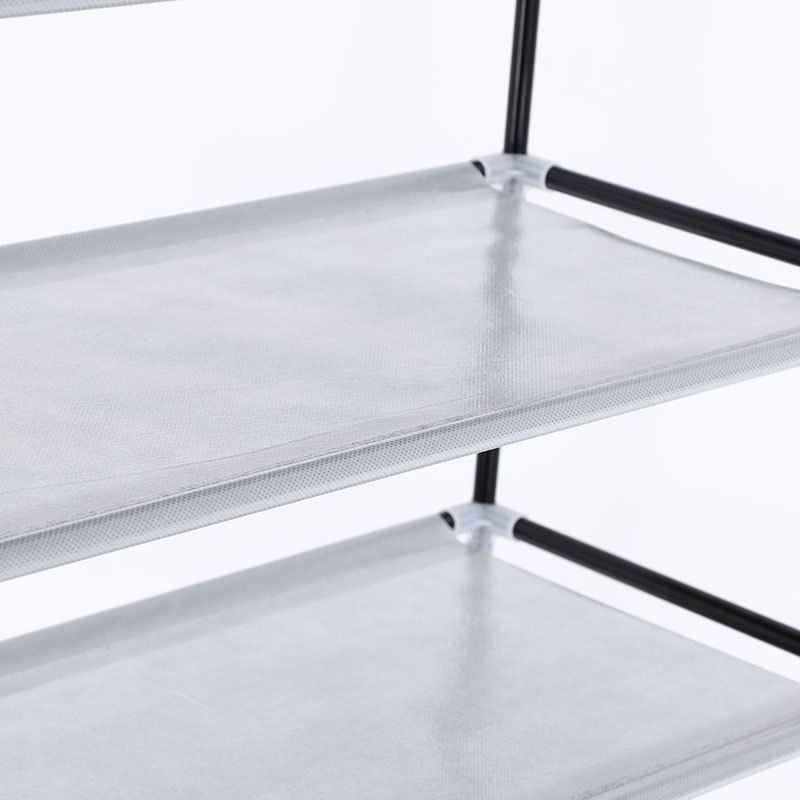 Zapatero simple transfronterizo económico de múltiples capas para el hogar a prueba de polvo de almacenamiento de hierro gabinete de zapatos que cubre cortina zapatero que ahorra espacio