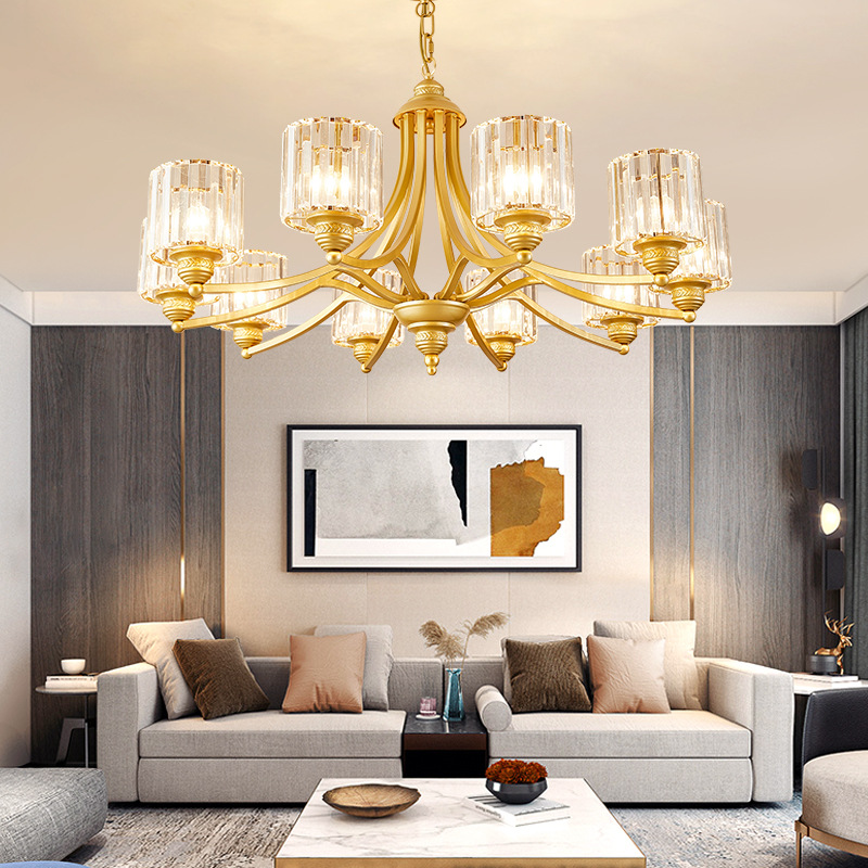 American style Crystal chandeliers a living room Simplicity atmosphere fashion Northern Europe bedroom Study Iron art Restaurant hotel lamps and lanterns