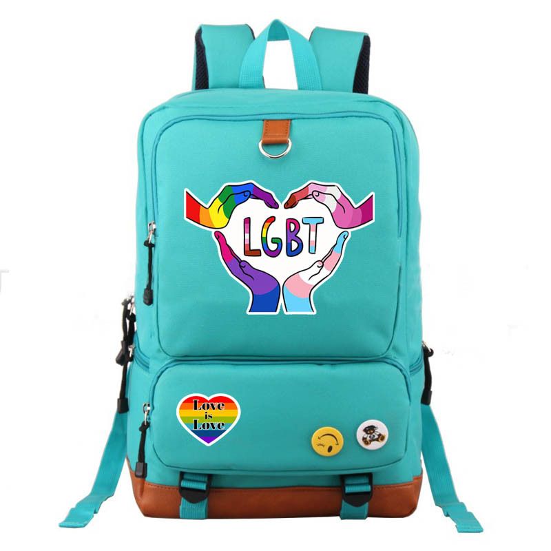 Wasserdicht 20 Zoll Brief Regenbogen Ferien Täglich Schulrucksack display picture 6