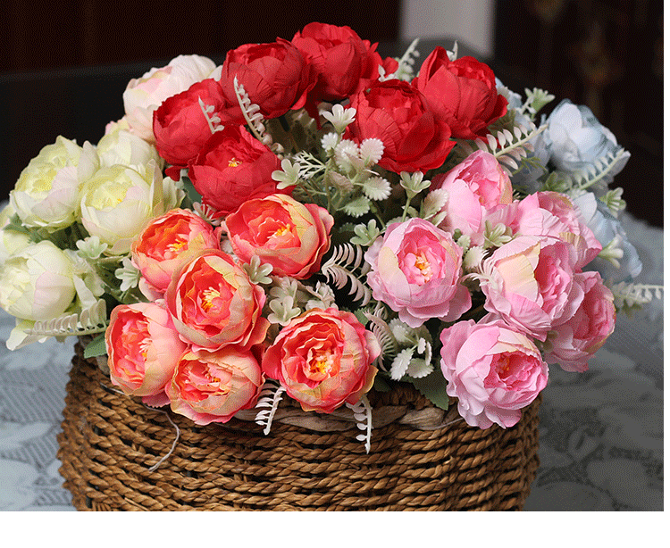 Silk fabric peony artificial flower handles, door knocker decorative flowers, silk flower artificial flowers, wall decorations, hanging decorations, Amazon supply detail image 12