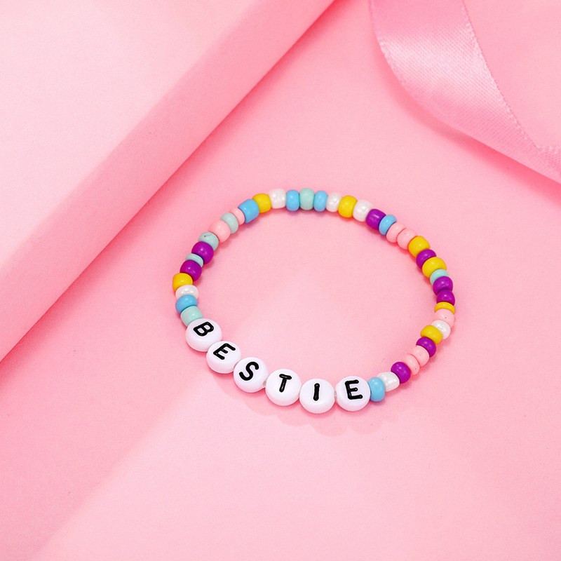 1 Piece Simple Style Letter Glass Irregular Kid's Bracelets display picture 1