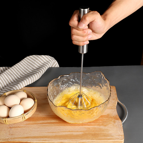 Baking tools egg beater stainless steel thick mixer semi-automatic egg beater manual mini silicone beater