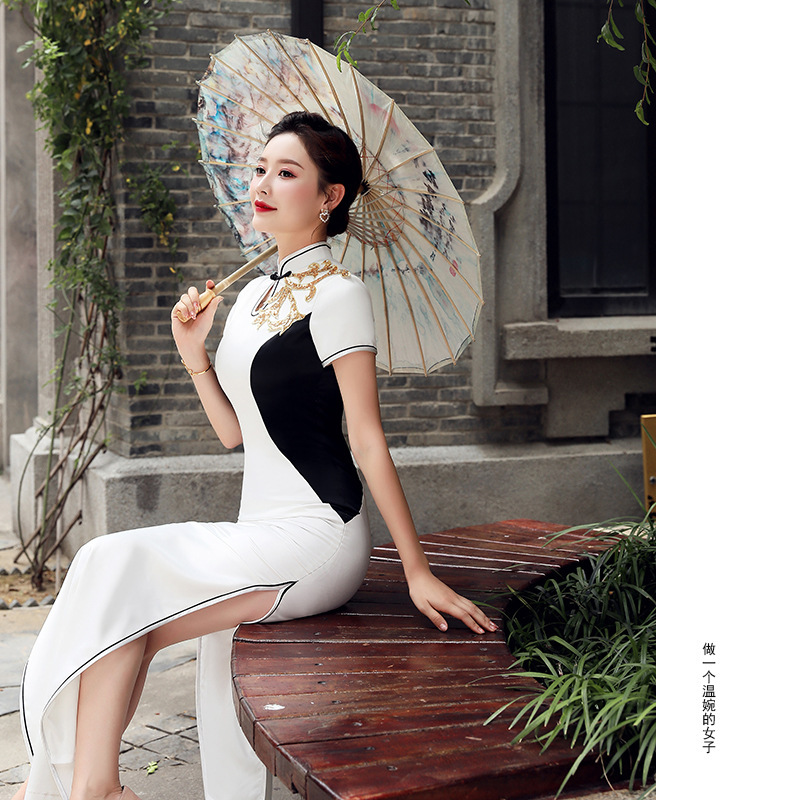Chineses dresses Modern improved version of cheongsam fashion dress plus size female Chinese style elegant retro qipao dresses