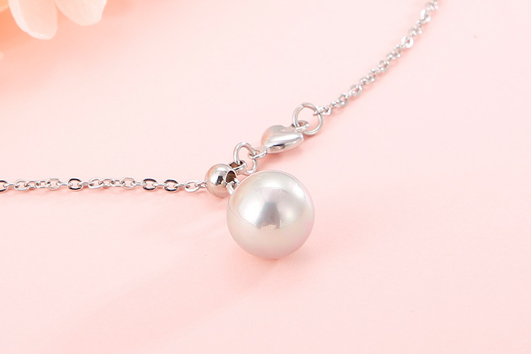 Korean Stainless Steel Shell Pearl Pendant Necklace Wholesale Nihaojewelry display picture 10