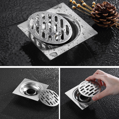 Floor drain cover, deodorant stainless steel cover, kitchen sewer cover, bathroom washing machine round cover, balcony floor drain