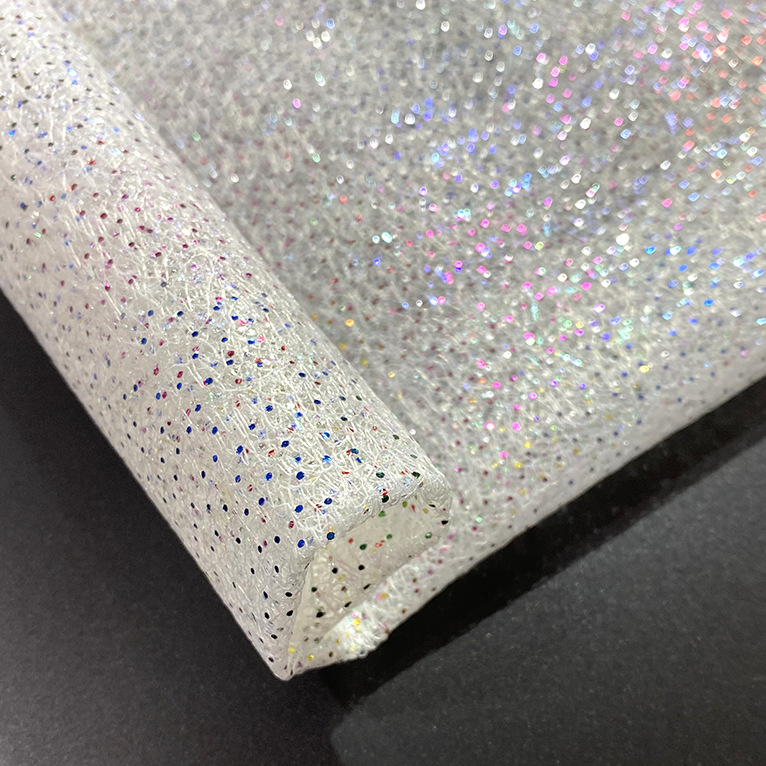Fabricante de poliéster colorido sequinilla malla desordenada tela tela de vestido de boda de poliéster
