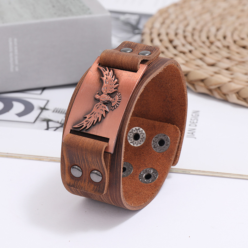retro punk leather bracelet