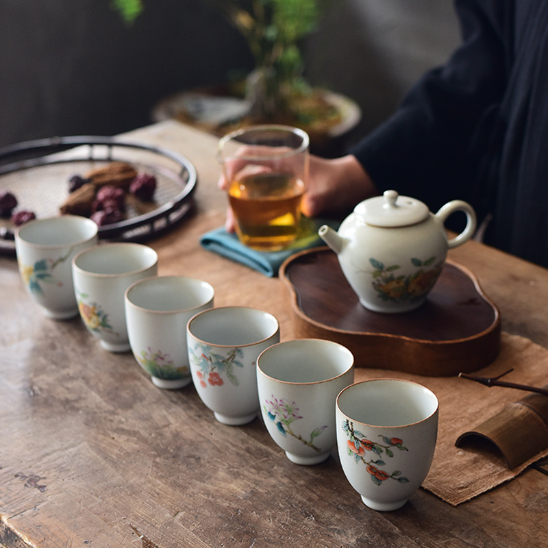 Taza de té Qinghua Ruyao taza de té maestro taza de té taza de té kung fu taza de té de cerámica taza de té gran taza personal taza de té