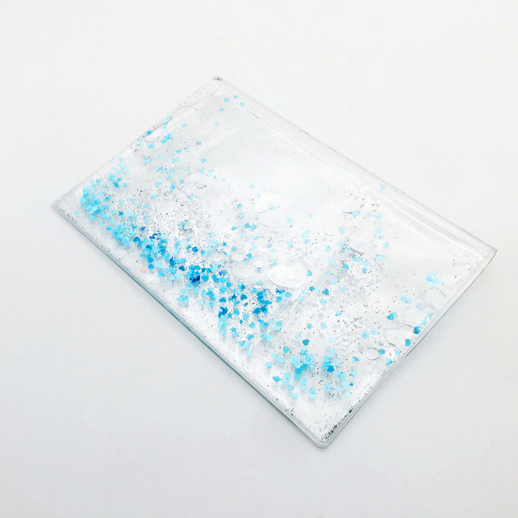 厂家直销32K盒装亮片书本胶套 PVC入油亮片流沙笔记本封面