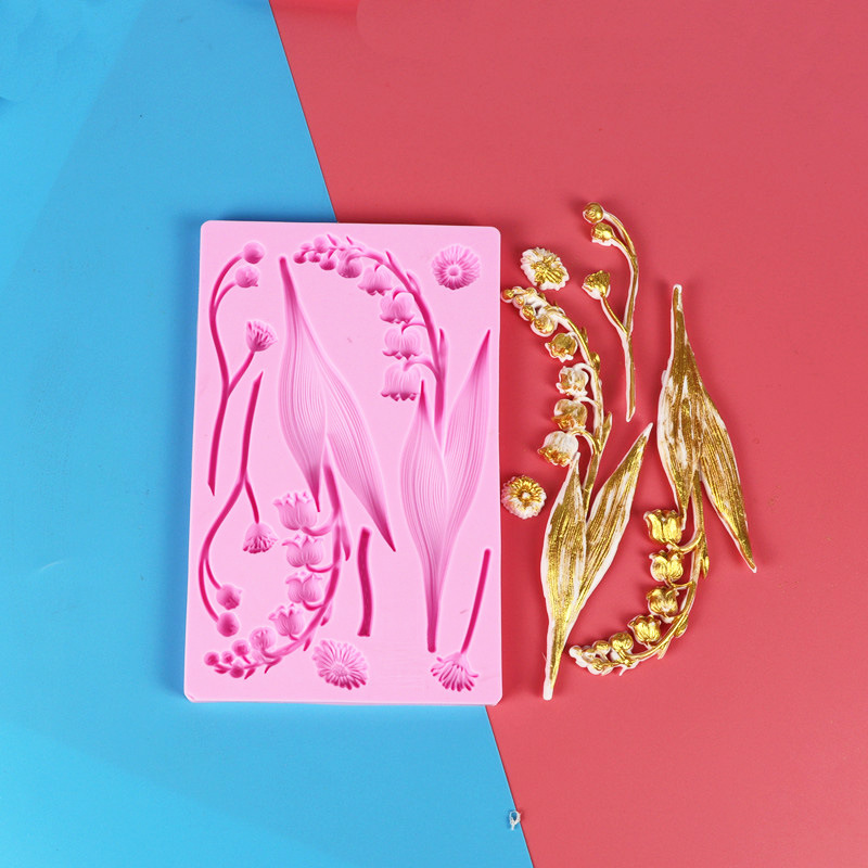 Fondant flor molde Lily silicona molde seco paso pastel hornear molde DIY epoxi molde en stock