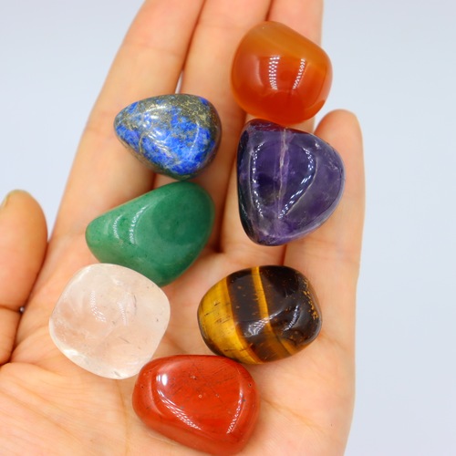 Large particle yoga stone seven-color crystal rough natural stone rough chakra gemstone ornaments