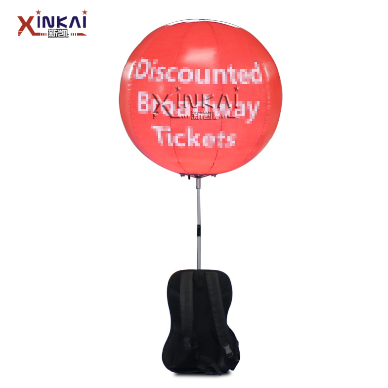 工厂批发 移动充气广告背包球 充气LED发光背包气球 背式广告球