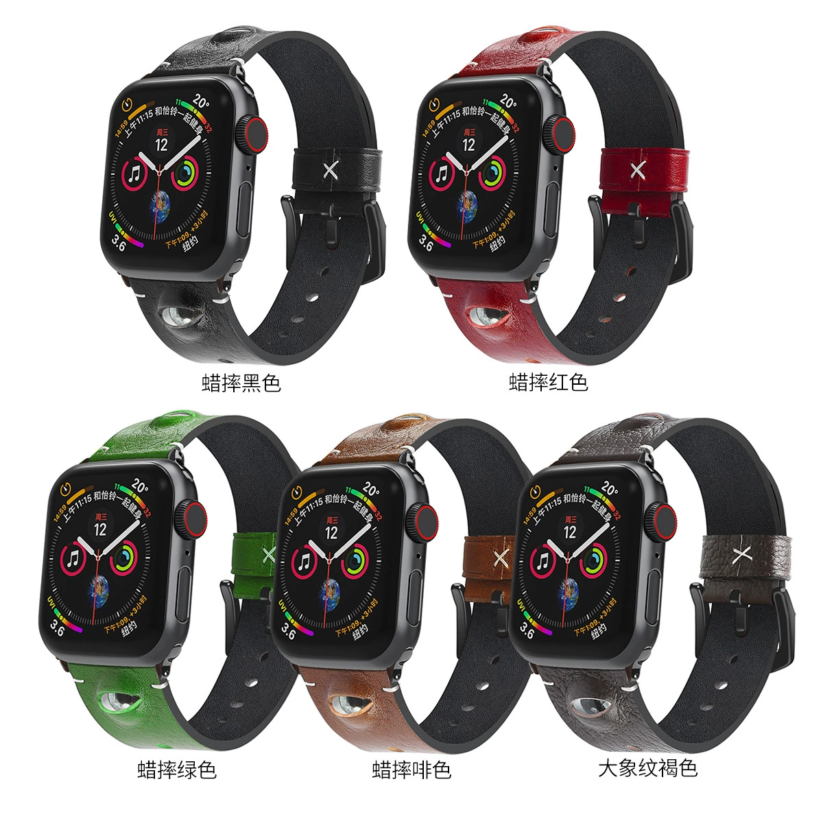 Подходящий Apple WatchSe983456 Apple Watch iWatch7 головка кожа скат глаз кожаный ремешок кожаная лента