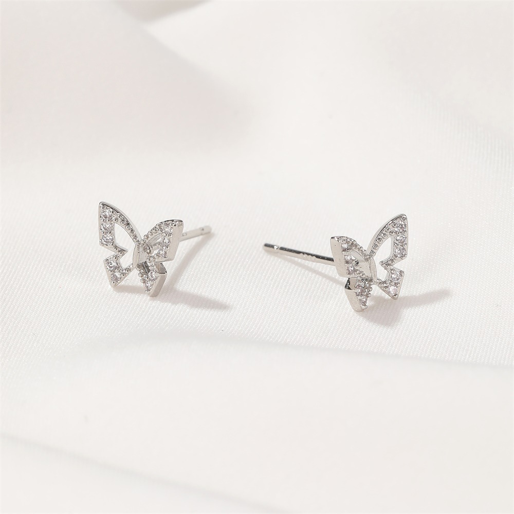New Hollow Butterfly Earrings Diamond  Earrings Trend Earrings Wholesale Nihaojewelry display picture 10