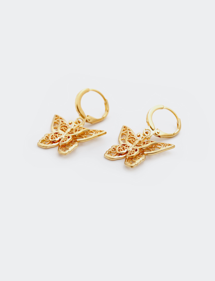 new exaggerated hollow goldplated butterfly earringspicture3